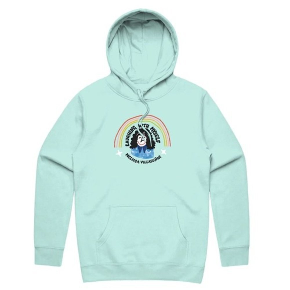 🍉 Melissa Villaseñor Laughing with Myself Mint Graphic Hoodie